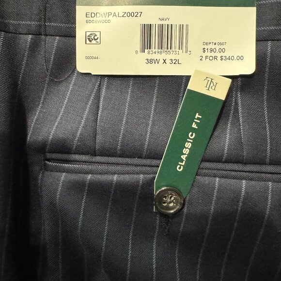 Lauren by Ralph Lauren Dark Blue pinstripe suit New With Tags! 44 Reg. REDUCED - Picture 3 of 3